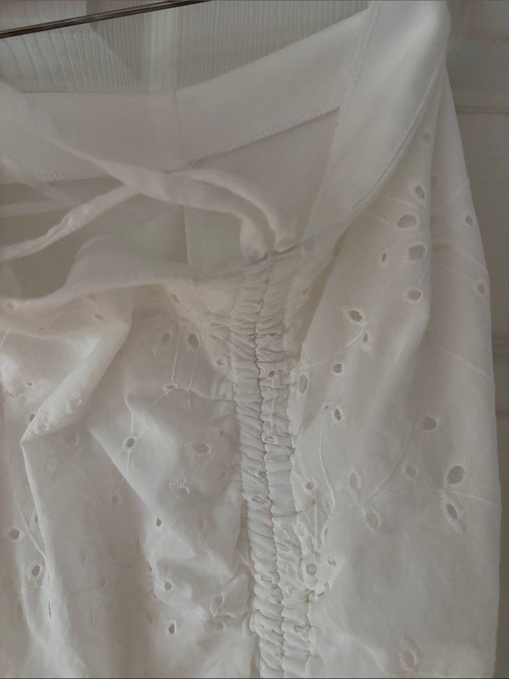6. Adiva Eyelet White Tiered A-Line Skirt - Picture 12 of 13